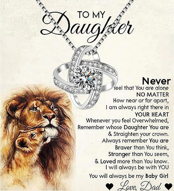 MGOOL Necklace for Daughter – 925 Sterling Silver Pendant Gift from Dad